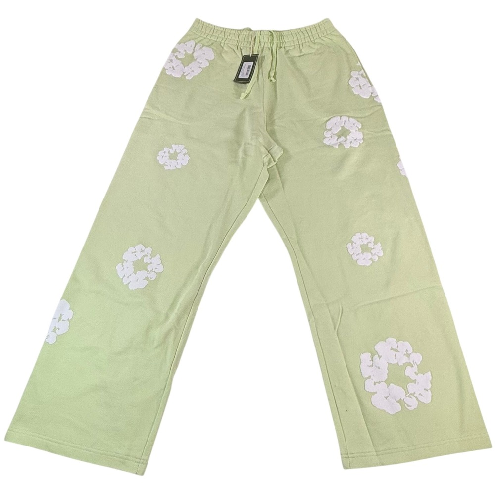 Denim Tears Cotton Wreath Sweatpants Light Green White Floral Wreath Large NEW